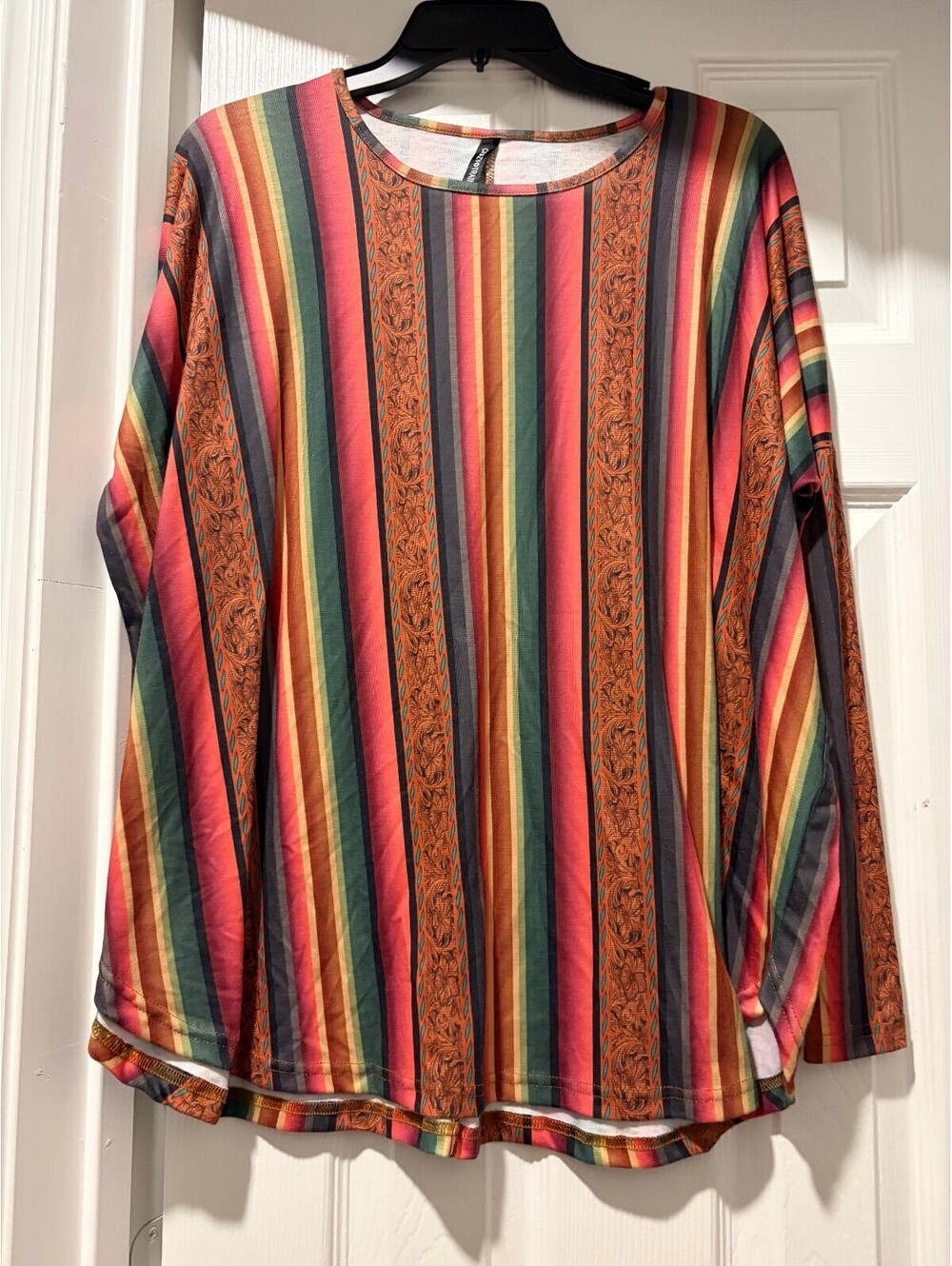 Crazy Train Multicolor Striped Long Sleeve Shirt 2xl/3xl